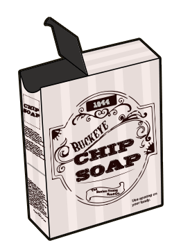 Illustrated Box of Buckeye Soap Chips